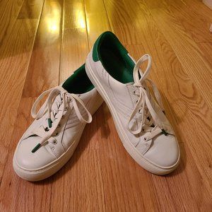 Tory Burch green & white leather sneakers size 8M